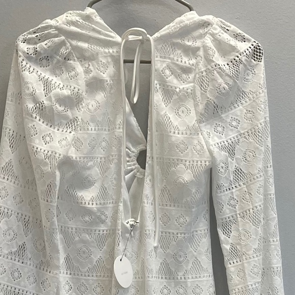 En Creme Long Sleeve Lace White Maxi Dress - Large - NWT - Picture 4 of 6